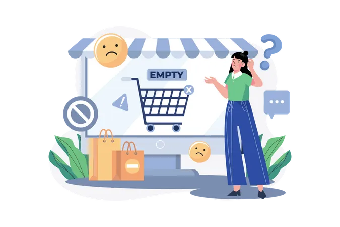 Empty Shopping Cart  Illustration