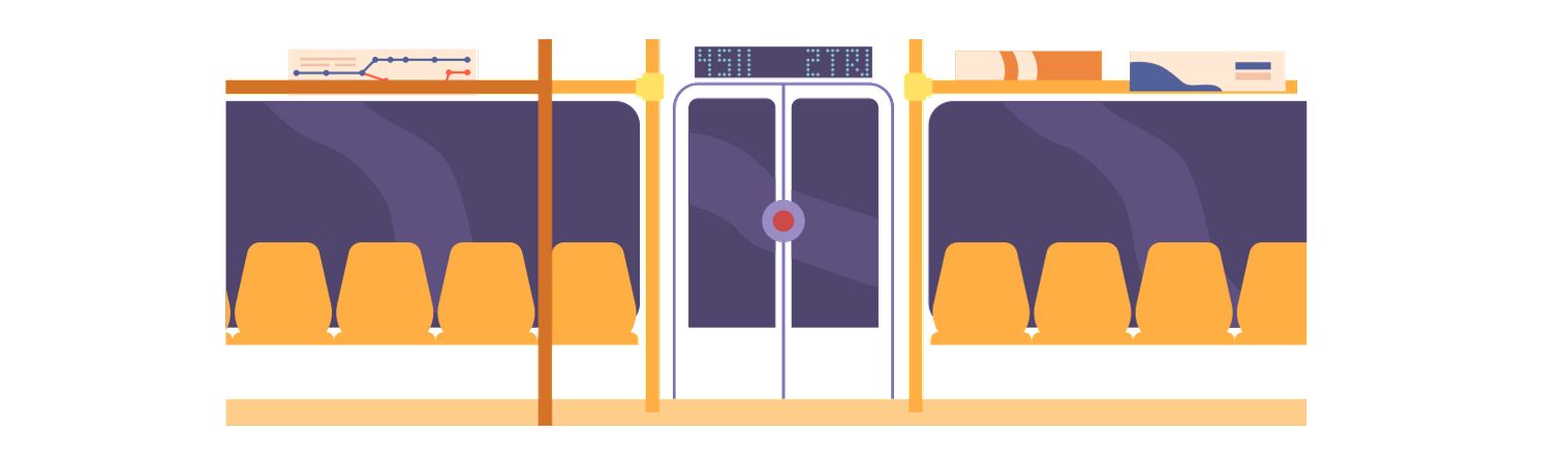 Empty Subway Train with Door  Illustration