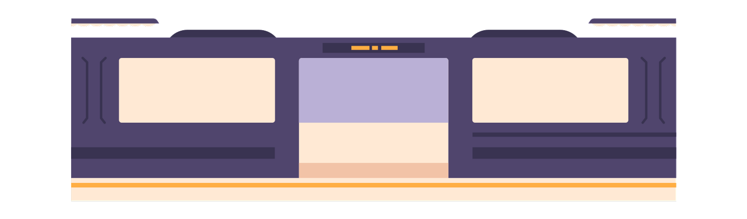 Empty Subway with Open Door at Railway Station  Illustration