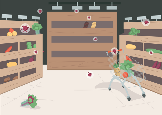 Empty supermarket  Illustration