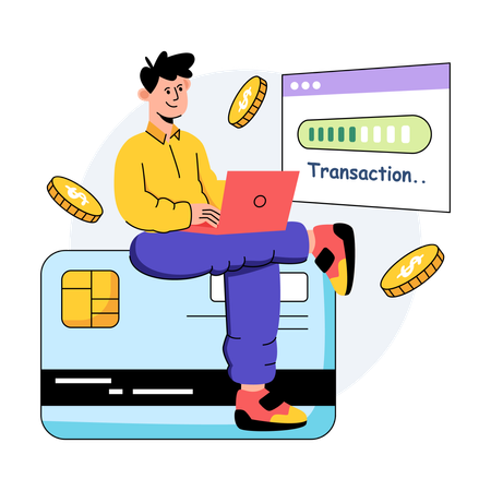 En attente de transaction  Illustration