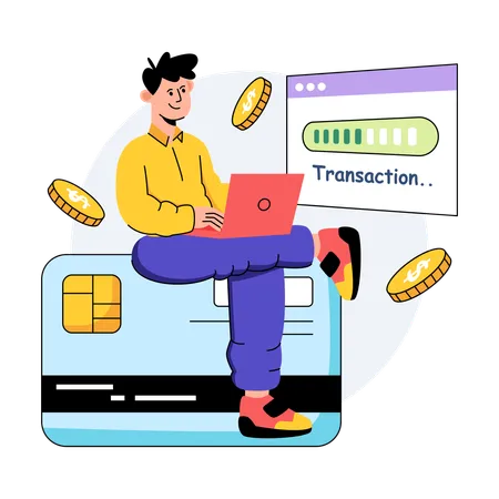 En attente de transaction  Illustration