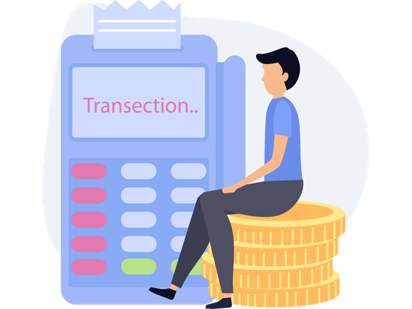 En attente de transaction  Illustration