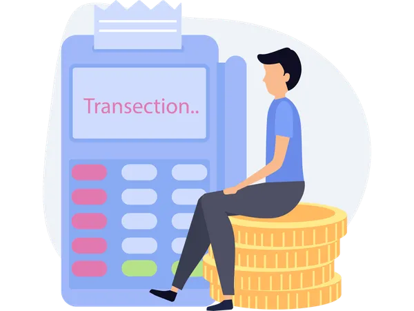 En attente de transaction  Illustration