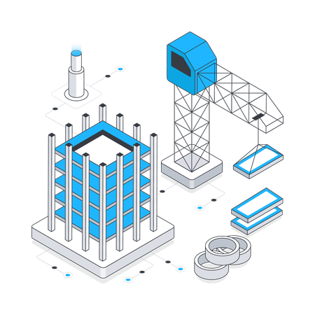 Bâtiment en construction  Illustration