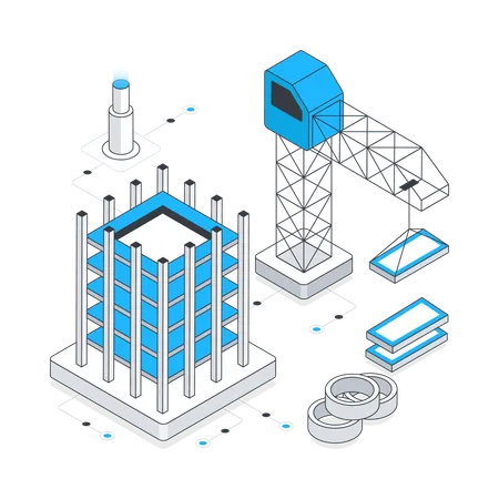 Bâtiment en construction  Illustration