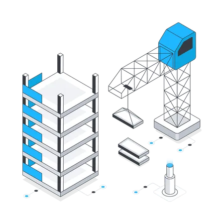 Bâtiment en construction  Illustration