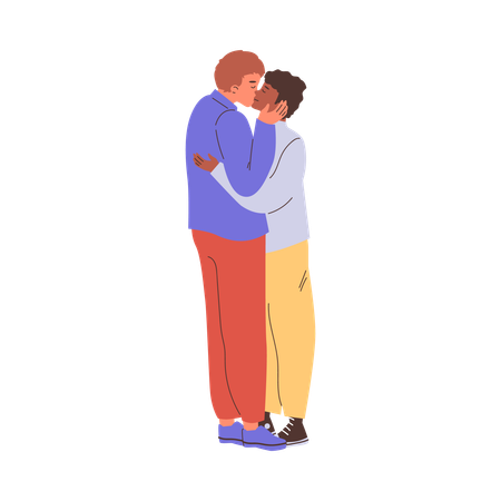 Enamoured couple spending time together at romantic date  Illustration
