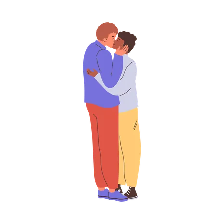 Enamoured couple spending time together at romantic date  Illustration