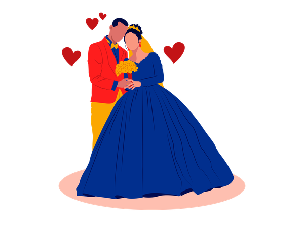 Encantadora pareja de novios  Illustration