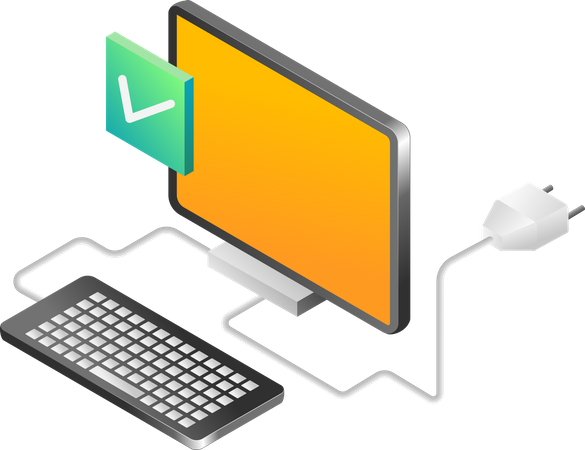 Encendido de la computadora  Ilustración