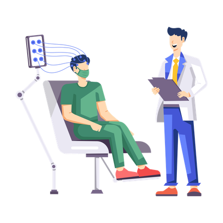 Encephalography procedure  Illustration