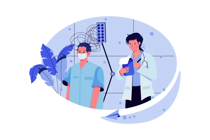 Encephalography procedure  Illustration