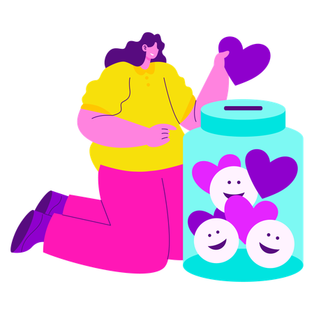 Encha um pote de gratidão  Ilustração