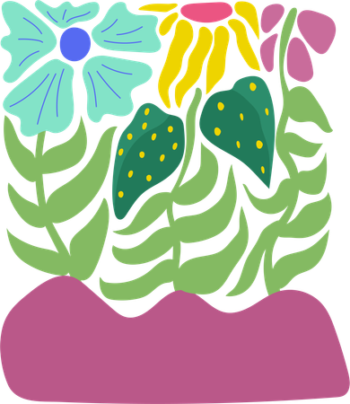 Enchanted Floral Scene  Illustration