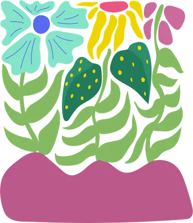 Enchanted Floral Scene  Illustration