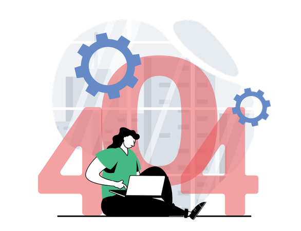 Técnico encontra erro 404  Ilustração