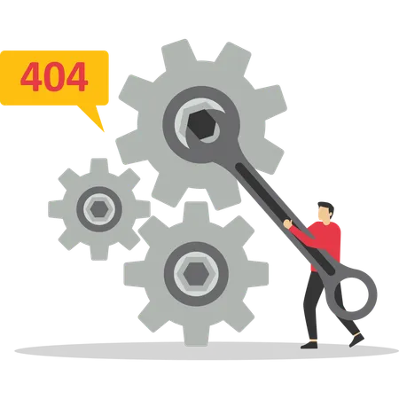 Empresário encontra erro 404  Ilustração