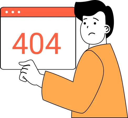 Programador encontra erro 404  Ilustração