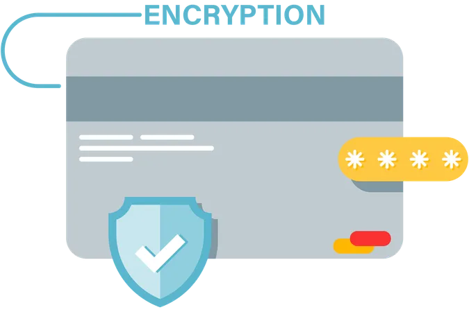 Encrypted card transaction  Illustration