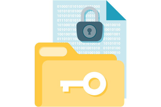 Encrypted file folder  Illustration