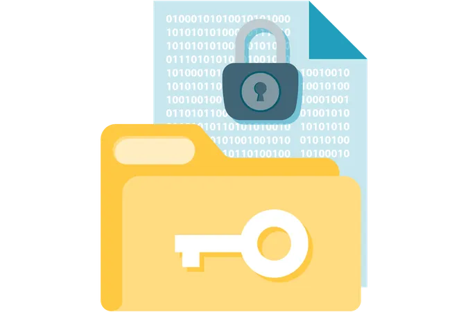 Encrypted file folder  Illustration
