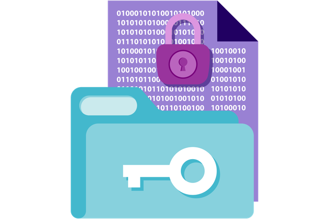 Encrypted file folder  Illustration
