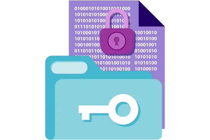 Encrypted file folder  Illustration
