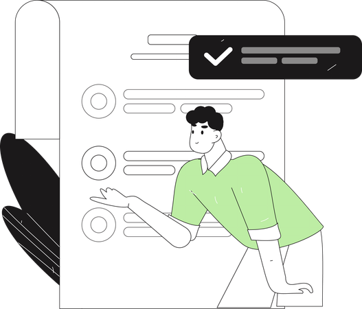 Encuesta para clientes de Man Fill  Ilustración