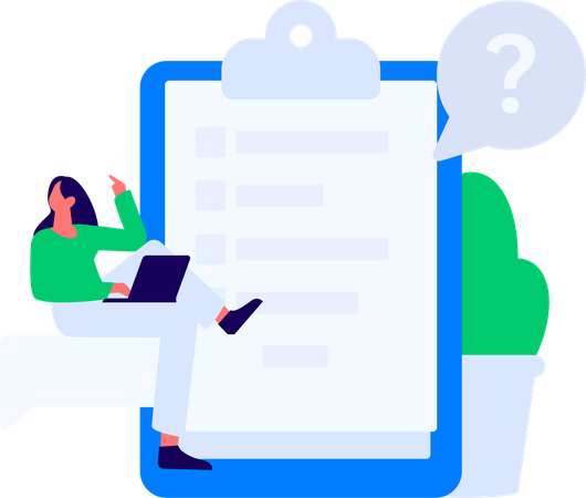 Encuesta de niño con cliente  Illustration