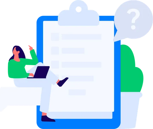 Encuesta de niño con cliente  Illustration