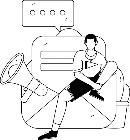 Encuesta de niño con cliente  Illustration