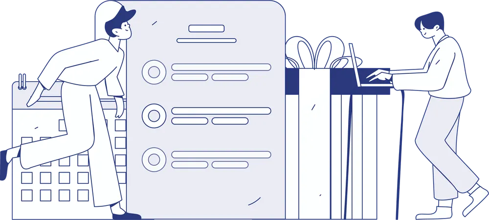 Encuesta de personas con información sobre clientes  Illustration