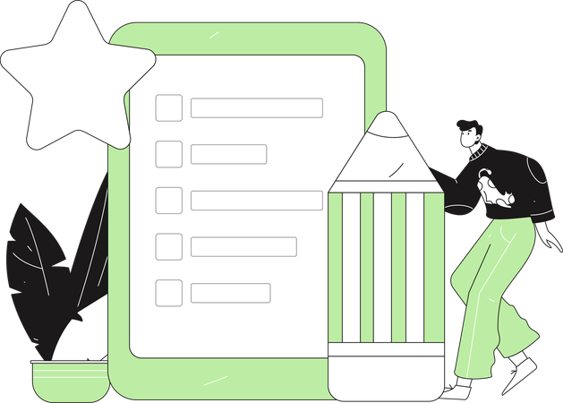 Encuesta de personas con información sobre clientes  Ilustración