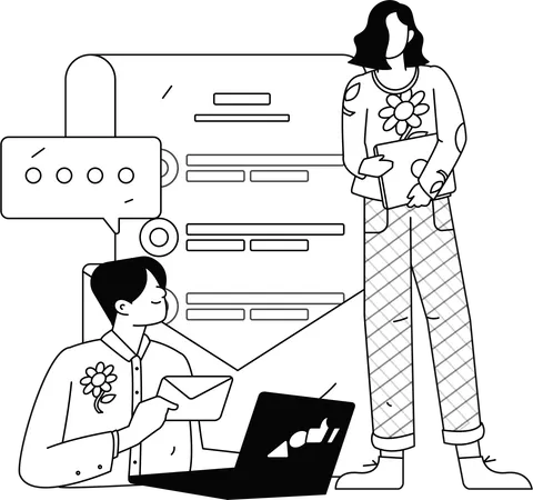 Encuesta de personas con información sobre clientes  Illustration