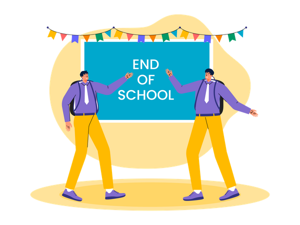 End of School  Illustration