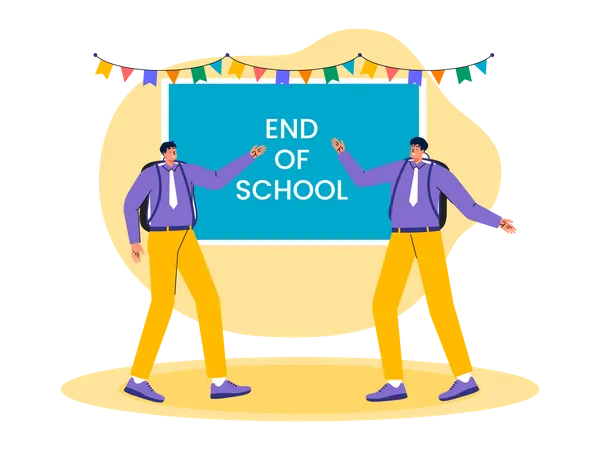 End of School  Illustration