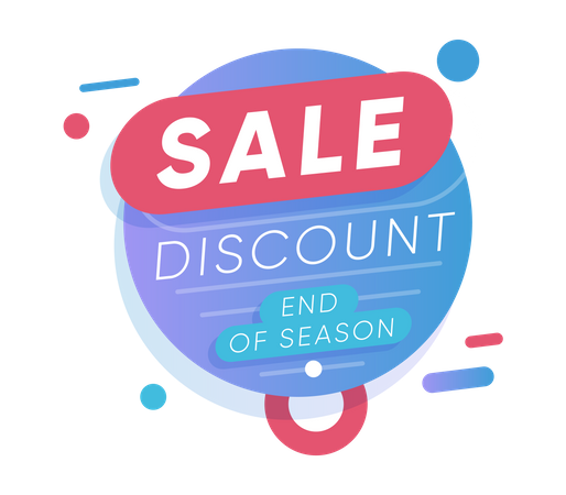 End of season discount sale tag  Illustration