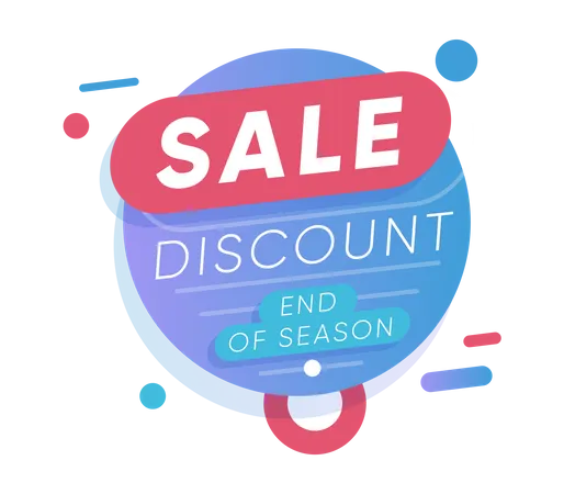 End of season discount sale tag  Illustration