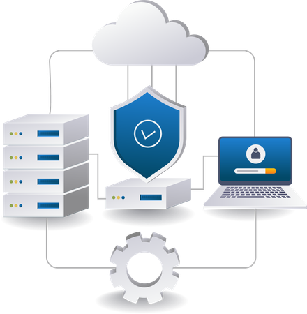 End point security data cloud server management  일러스트레이션