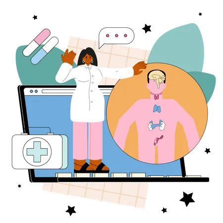 Endocrinologist online service  Illustration