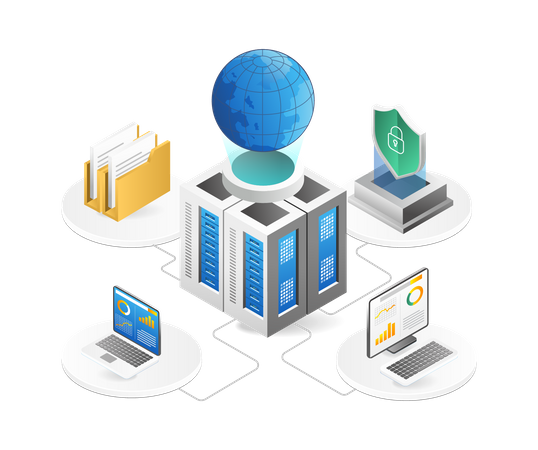 Endpoint security server  Illustration