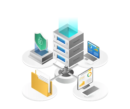 Endpoint security server network  Illustration