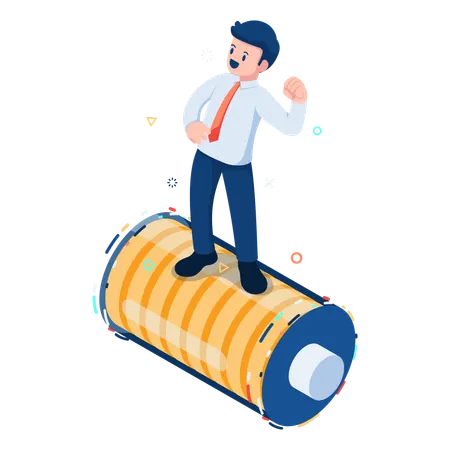 Energetic Businessman  Illustration