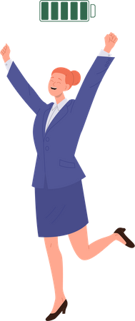 Energetic businesswoman  Illustration