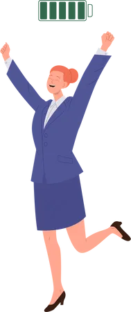 Energetic businesswoman  Illustration