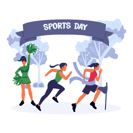 Energetic Campus Sports Day  Illustration