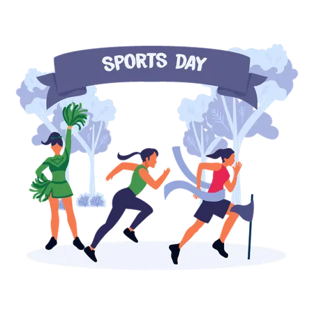 Energetic Campus Sports Day  Illustration