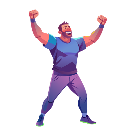 Energetic Golf Player  Illustration