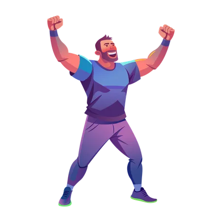 Energetic Golf Player  Illustration